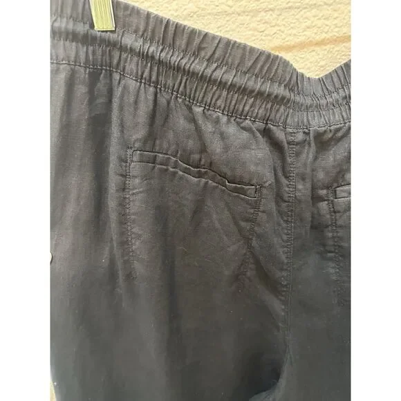 Athleta Linen Black Women's Pants - Picture 8 of 11